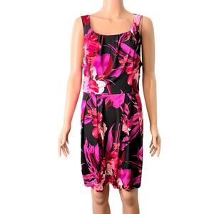 Bisou Bisou By Michele Bohbot Sleeveless Tropical Coastal Floral Dress 16 Petite